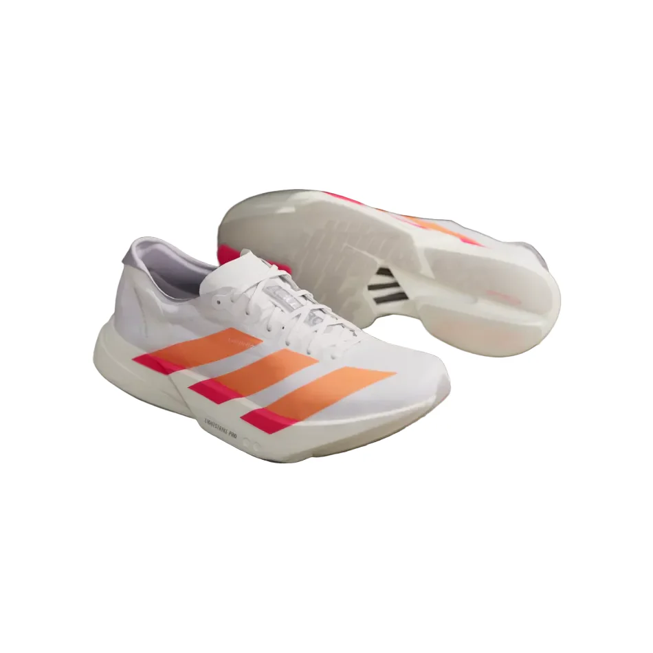 adidas Men's Adios Pro 4 Running Shoes in Cloud White/Lucid Orange/Lucid Red SS26 - Image 3