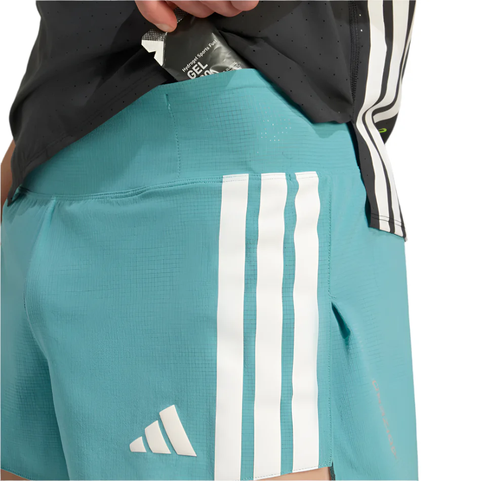 adidas Men's Adizero Running Gel Pocket Shorts in Tuquoise/Powder Teal AW25 - Image 5