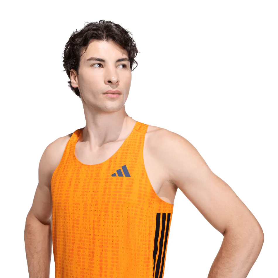 adidas Men's Adizero Running Tank Top in Pure Tangerine/Pure Orange SS26 - Image 4