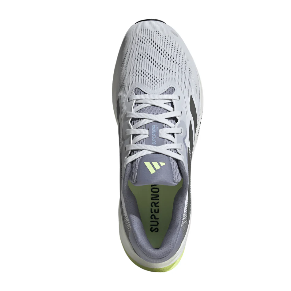 Adidas Men's Supernova Solution 2 Running Shoes in Dash Grey/Iron Met/Hi-Res Yellow SS25 - Image 2