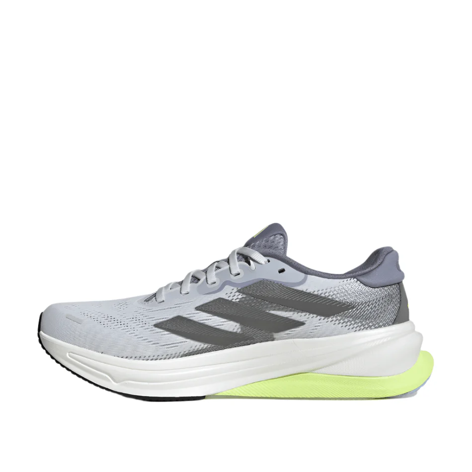 Adidas Men's Supernova Solution 2 Running Shoes in Dash Grey/Iron Met/Hi-Res Yellow SS25 - Image 4