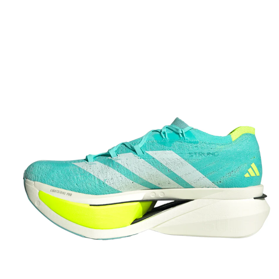 Adidas Unisex Adizero Prime X3 Strung Running Shoes in Flash Aqua/Zero Metalic/Lucid Lemon AW25 - Image 5