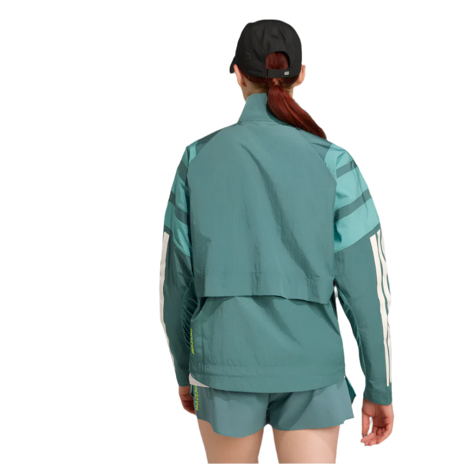 adidas Women's Adizero Archive Running Jacket in Preloved Teal AW25 - Image 3