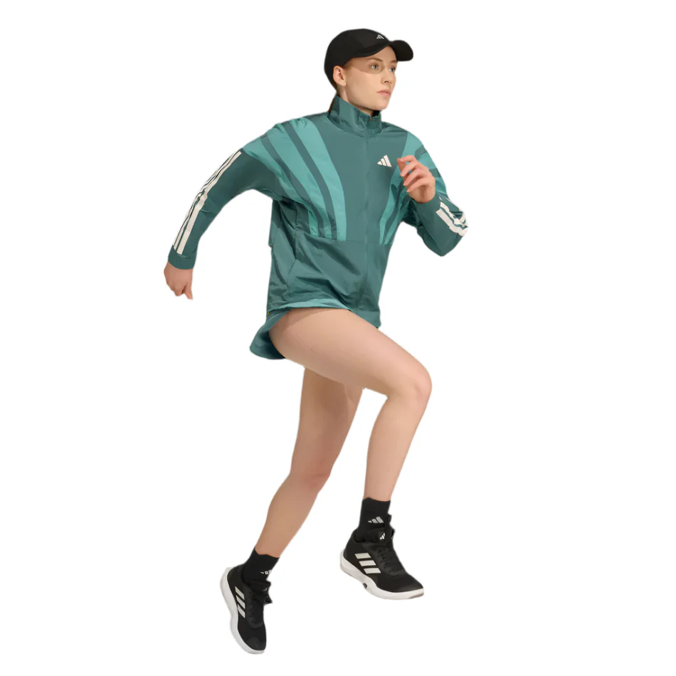 adidas Women's Adizero Archive Running Jacket in Preloved Teal AW25 - Image 4