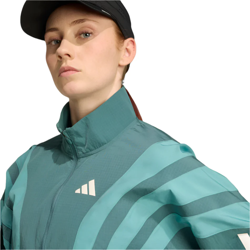 adidas Women's Adizero Archive Running Jacket in Preloved Teal AW25 - Image 5