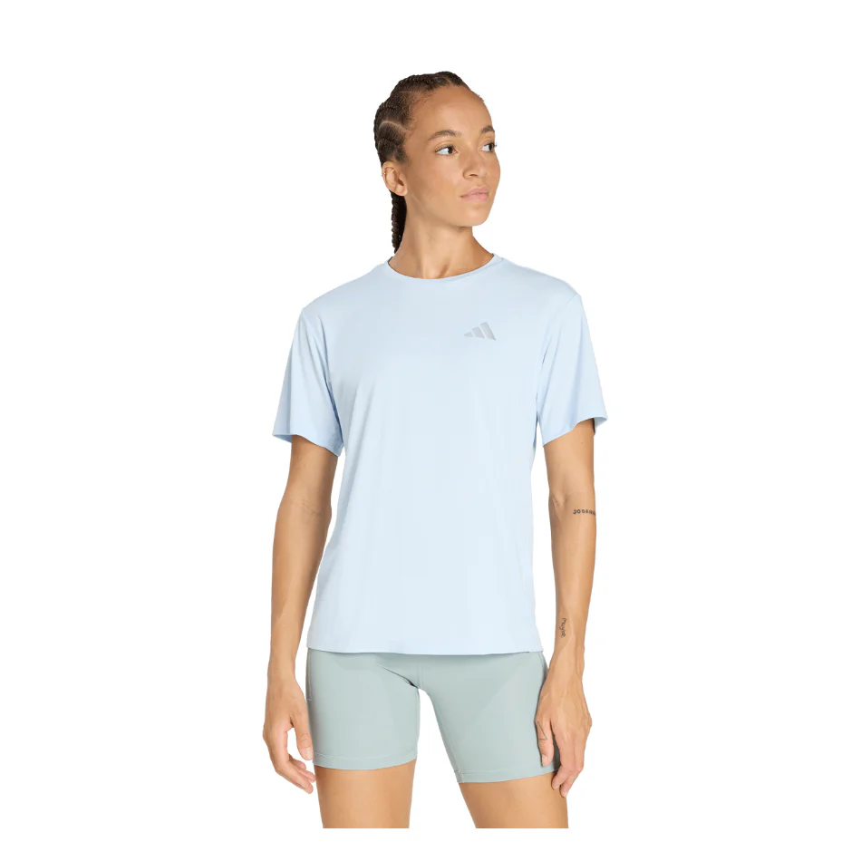 adidas Women's Run Essentials Short Sleeved Tee in Crystal Sky SS26 - Image 2