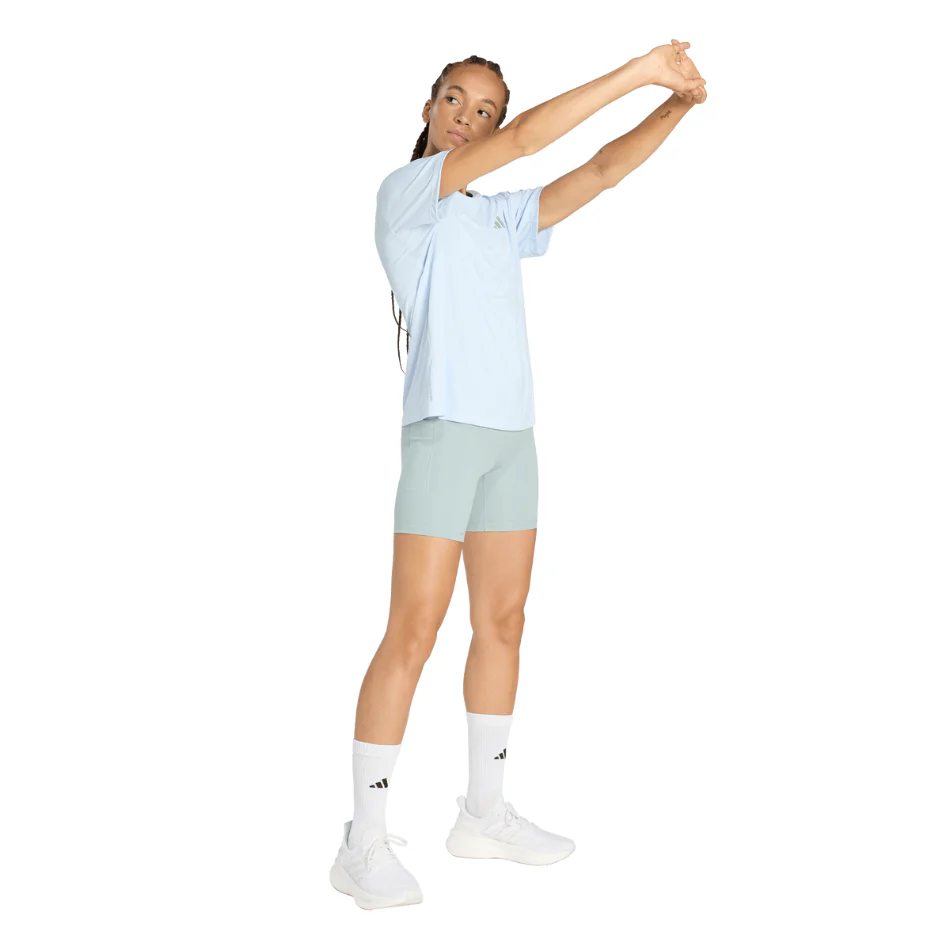 adidas Women's Run Essentials Short Sleeved Tee in Crystal Sky SS26 - Image 6
