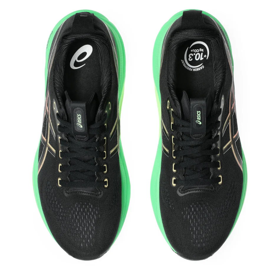 ASICS Men's GEL-KAYANO 32 Running Shoes in Black/Vital Green SS26 - Image 2