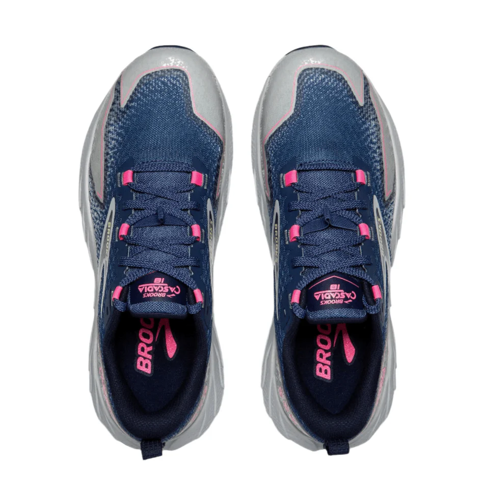 Brooks Women's Cascadia 18 Trail Running Shoes in Oceana/Pearl Blue/Pink AW24 - Image 2
