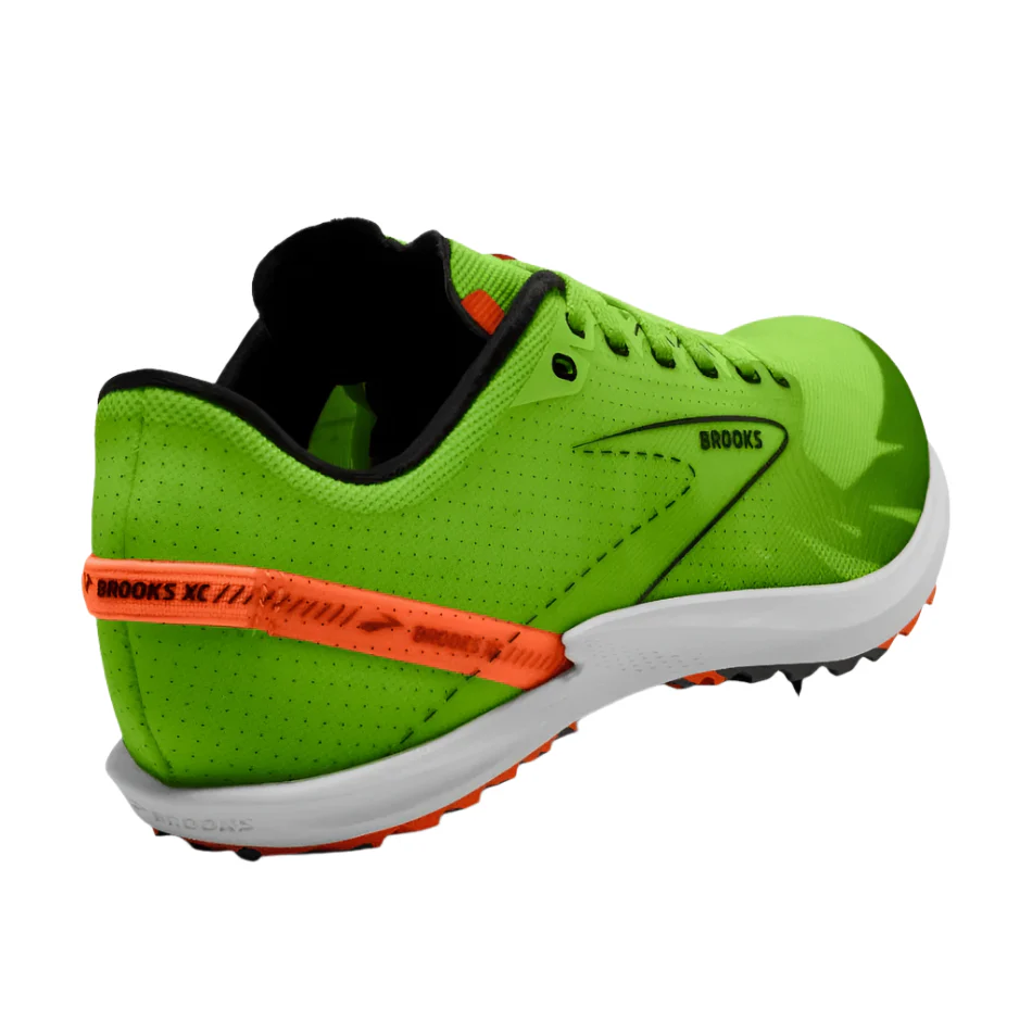 Brooks Unisex Draft XC Running Shoes Green Gecko/Red Orange/White AW24 - Image 3