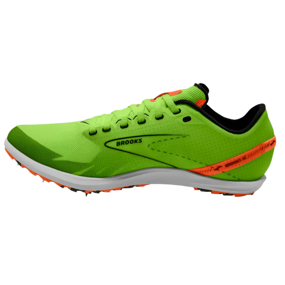 Brooks Unisex Draft XC Running Shoes Green Gecko/Red Orange/White AW24 - Image 4