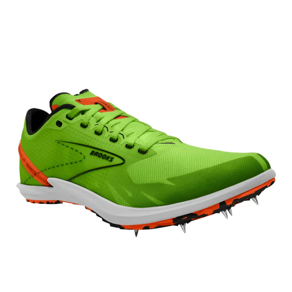Brooks Unisex Draft XC Running Shoes Green Gecko/Red Orange/White AW24 - Image 5