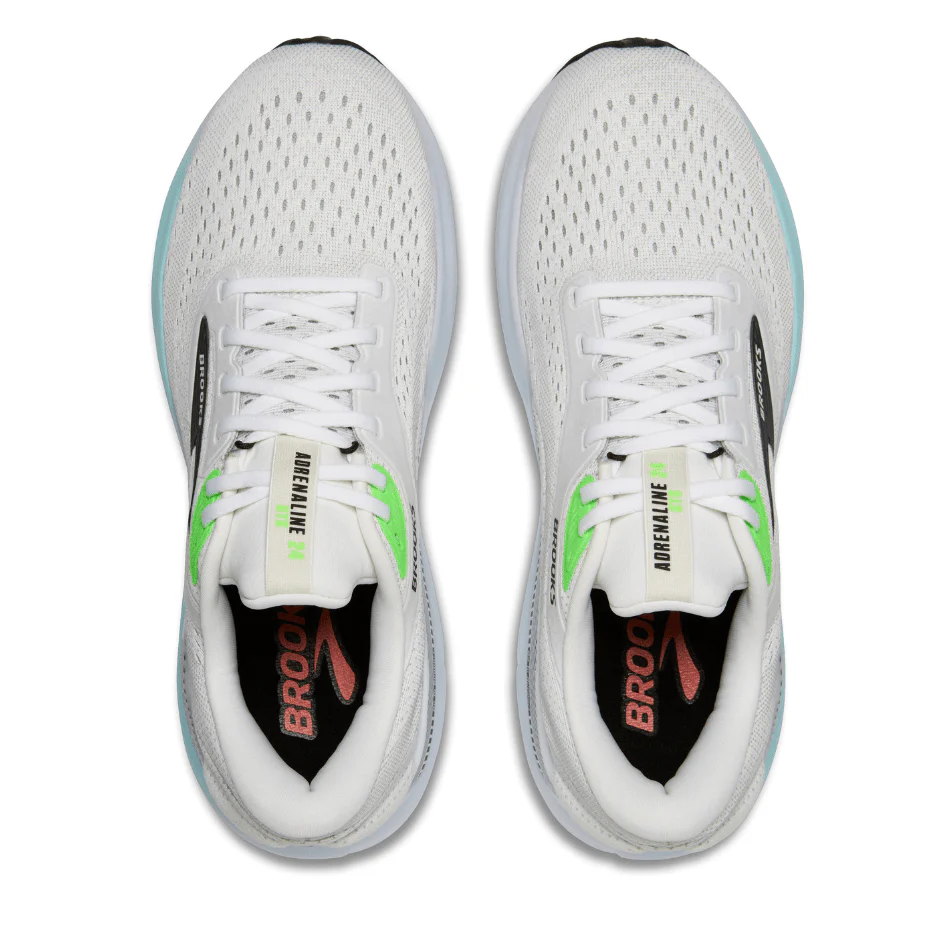 Brooks Men's Adrenaline GTS 24 Running Shoes in White/Gecko/Atomizer AW25 - Image 2
