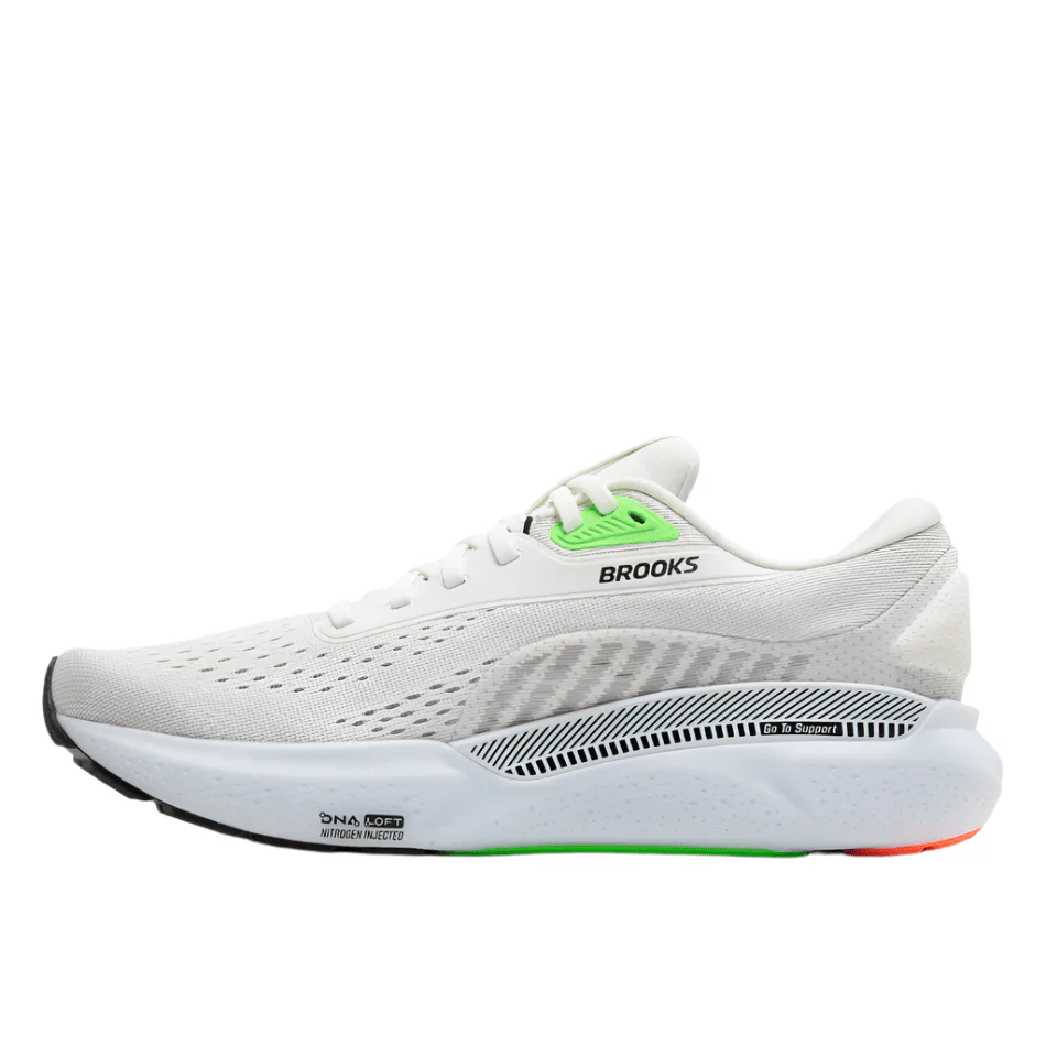 Brooks Men's Adrenaline GTS 24 Running Shoes in White/Gecko/Atomizer AW25 - Image 5