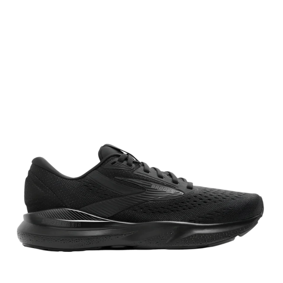 Brooks Men's Adrenaline GTS 24 Wide Fitting 4E Running Shoes in Black/Black/Ebony SS25