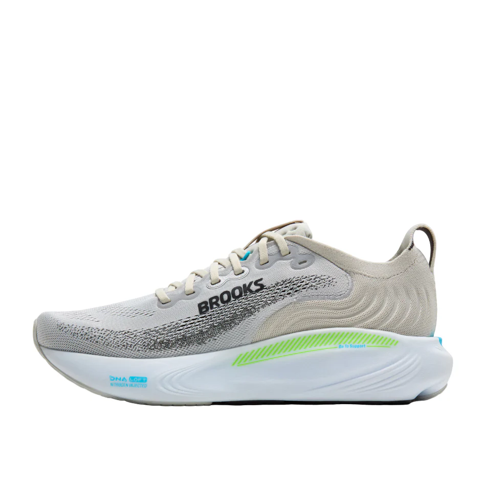 Brooks Men's Adrenaline GTS 25 Running Shoes in Oyster/Green Gecko/Blue SS26 - Image 5
