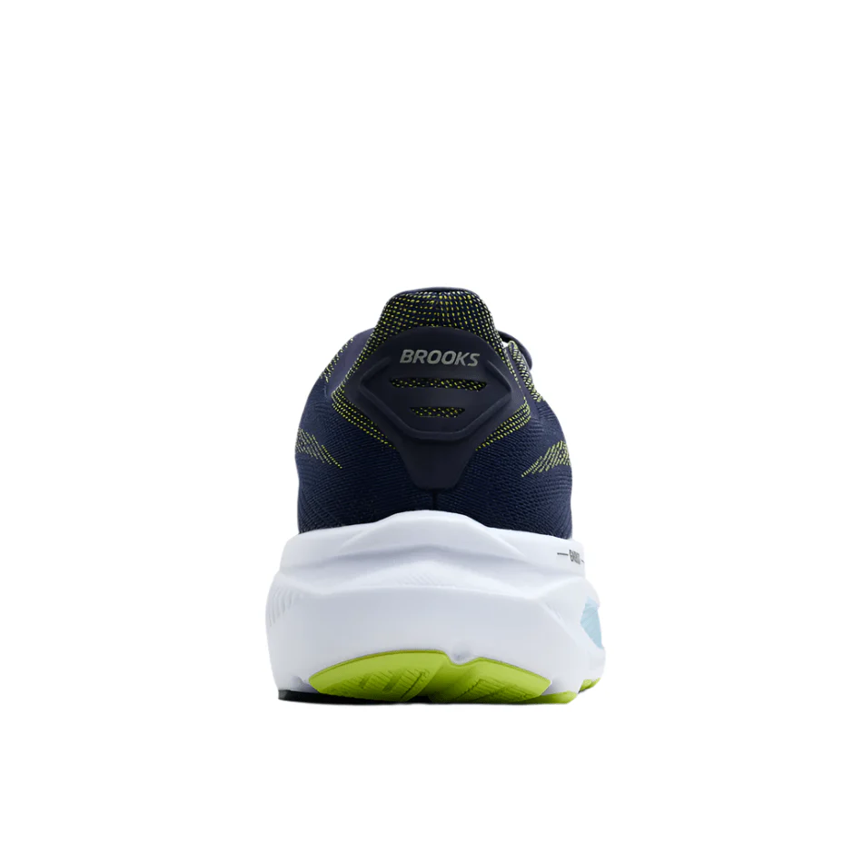 Brooks Men's Ghost 17 2E Wide Fit Running Shoes in Peacoat/Lime/Blue AW25 - Image 4