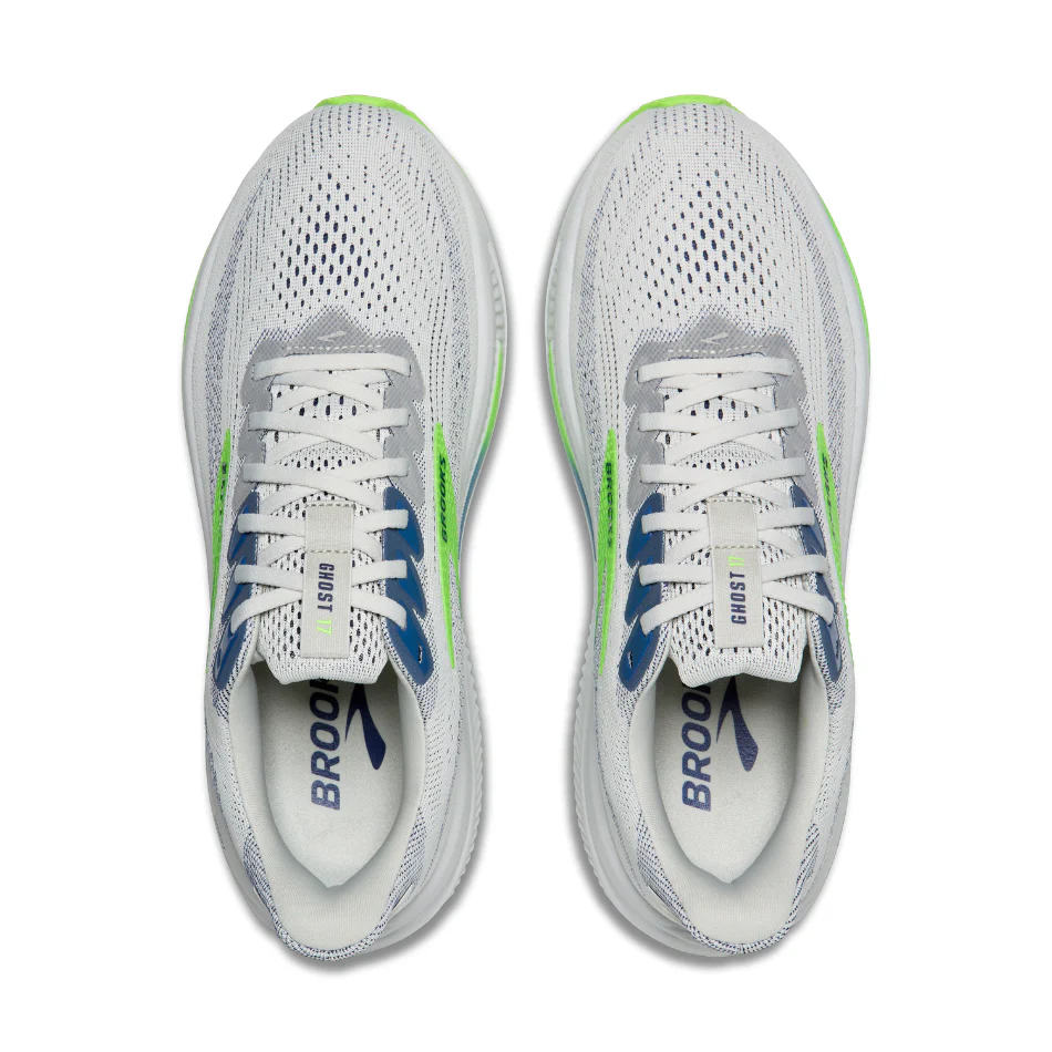 Brooks Men's Ghost 17 Running Shoes in Oyster/Beacon Blue/Gecko SS26 - Image 2