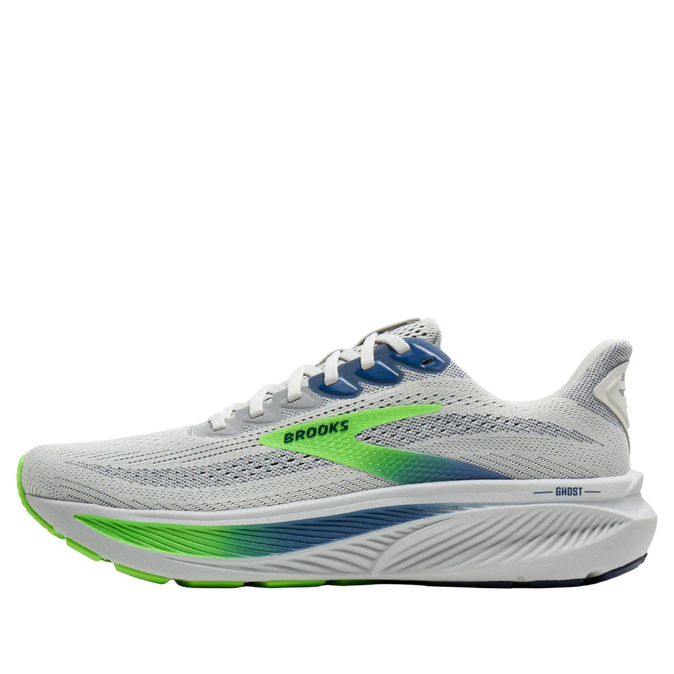 Brooks Men's Ghost 17 Running Shoes in Oyster/Beacon Blue/Gecko SS26 - Image 5