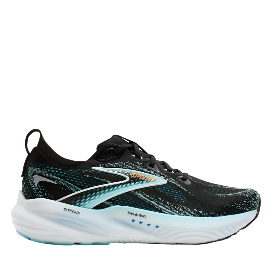 Brooks Men's Glycerin 22 Running Shoes in Black/Atomizer/Blazing Orange AW25
