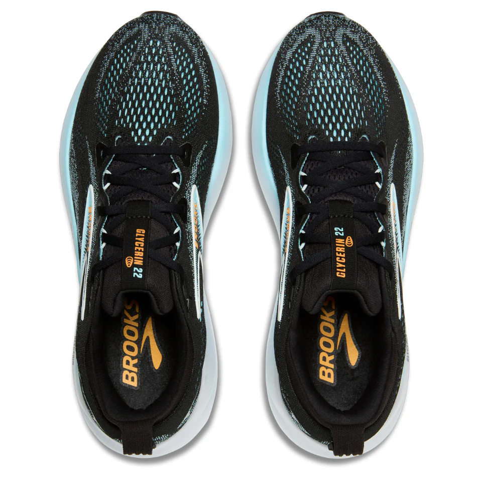Brooks Men's Glycerin 22 Running Shoes in Black/Atomizer/Blazing Orange AW25 - Image 2