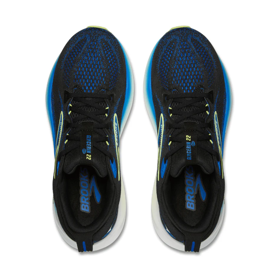 Brooks Men's Glycerin 22 Running Shoes in Black/Cobalt/Neo Yellow SS25 - Image 2