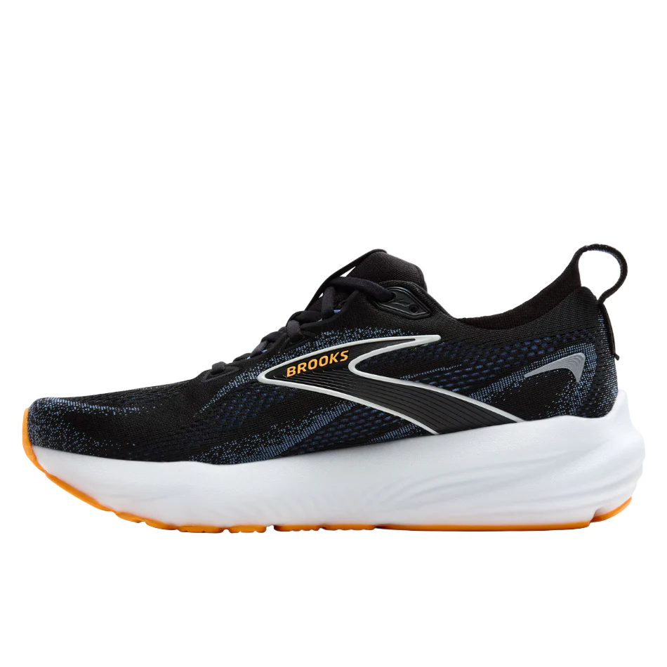Brooks Men's Glycerin 22 Running Shoes in Black/Country Blue/Orange Pop AW25 - Image 4