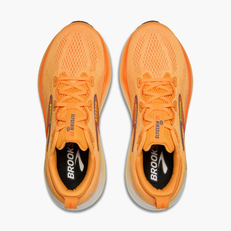 Brooks Men's Glycerin 22 Running Shoes in Orange/Nightlife/White AW25 - Image 2