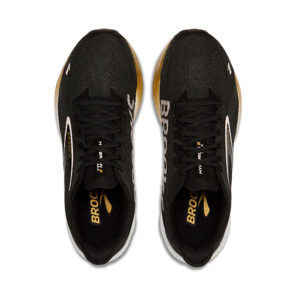Brooks Men's Hyperion Max 2 Running Shoes in Black/Gold/Pink SS25 - Image 2