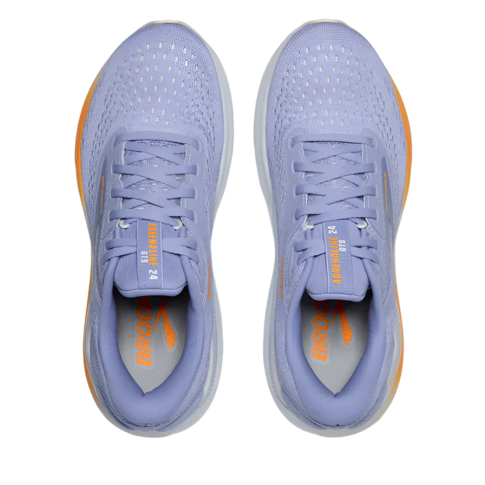 Brooks Women's Adrenaline GTS 24 Running Shoes in Blue Heron/White/Orange - Image 2