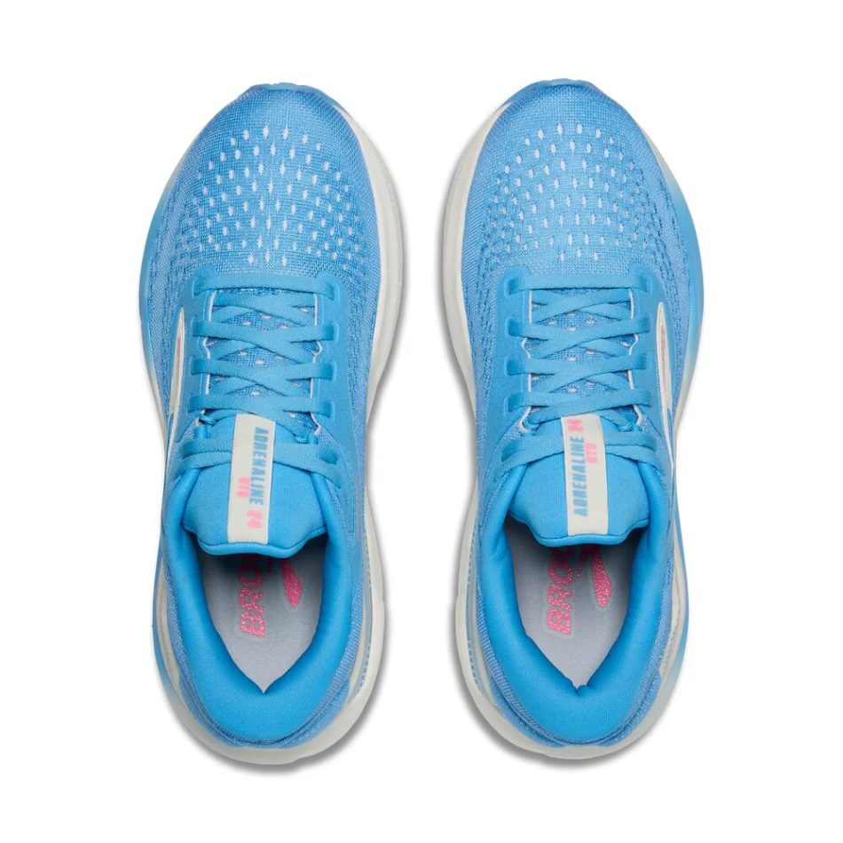 Brooks Women's Adrenaline GTS 24 Running Shoes in Bonnie Blue/Grey/Pink AW25 - Image 2