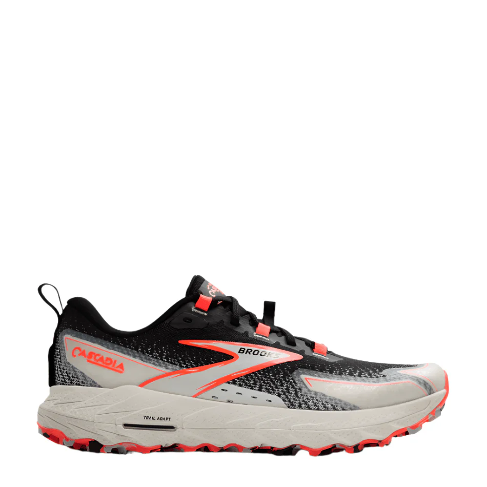 Brooks Women's Cascadia 18 Running Shoes in Black/Blue Wash/Flame SS25