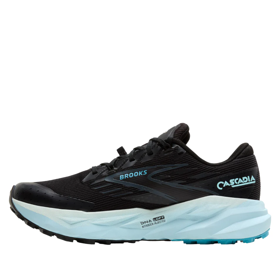 Brooks Women's Cascadia 19 GTX Trail Running Shoes in Black/Ebony/Blue Flower AW25 - Image 5