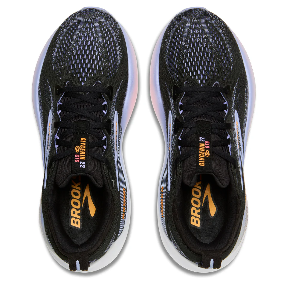 Brooks Women's Glycerin GTS 22 Running Shoes in Black/Blue Heron/Orange AW25 - Image 2