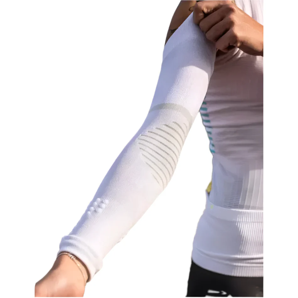 Compressport Unisex ArmForce Ultralight Arm Sleeves in White - Image 4