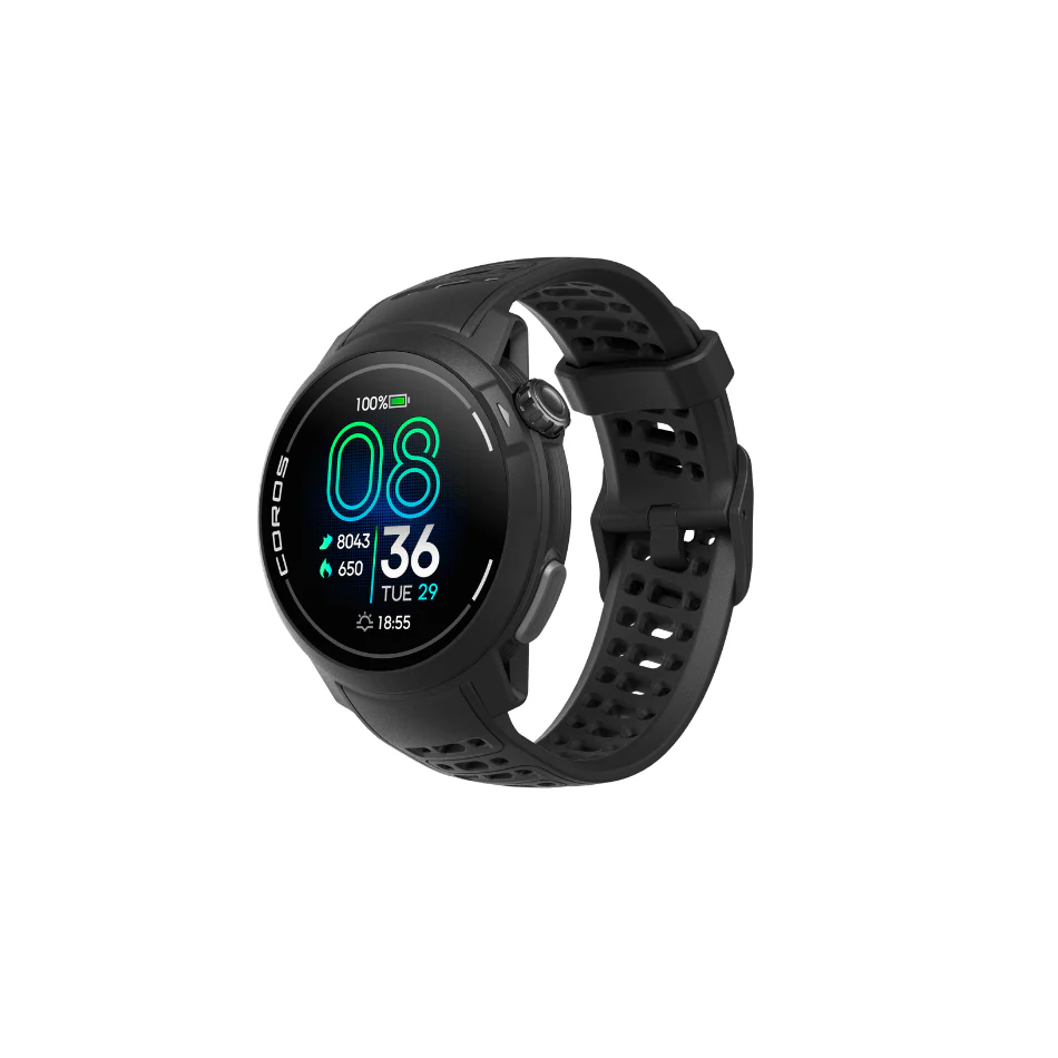 Coros Pace Pro GPS Sport Watch with a Silicone Band in Black - Image 2