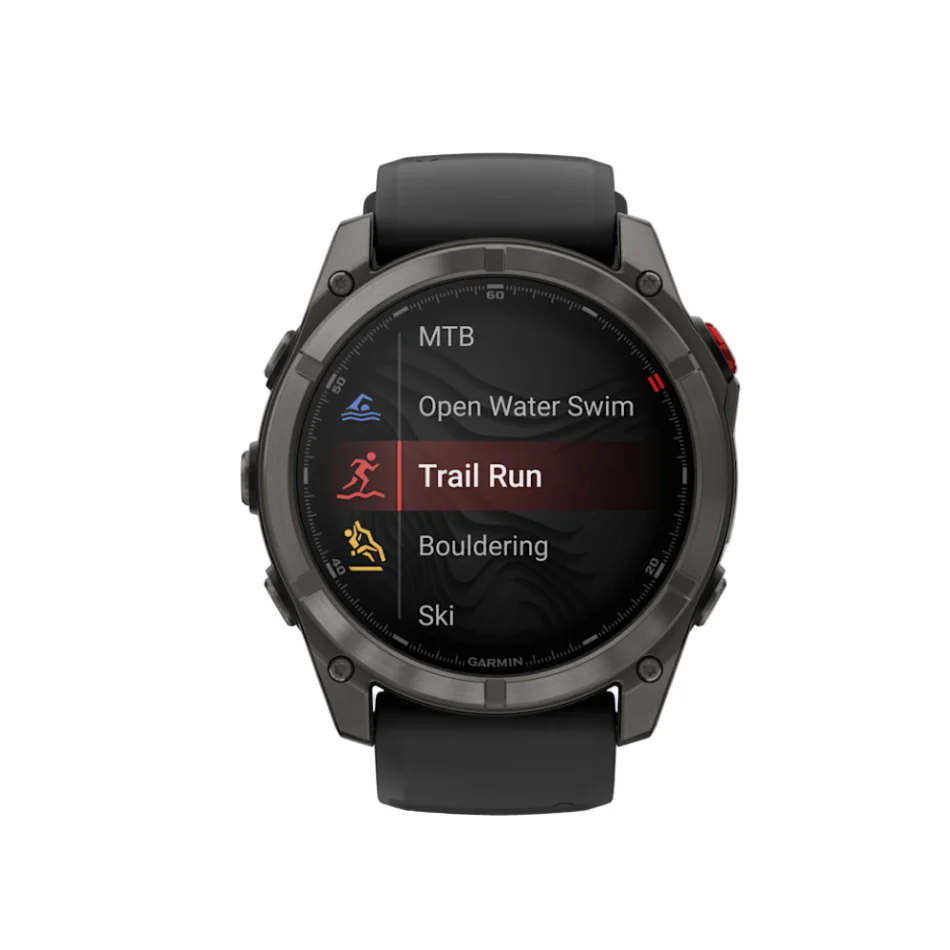 Garmin Fenix 8 Pro GPS Watch 51mm LTE in Sapphire, Carbon Grey DLC Titanium with Black/Pebble Gray Silicone Band - Image 2