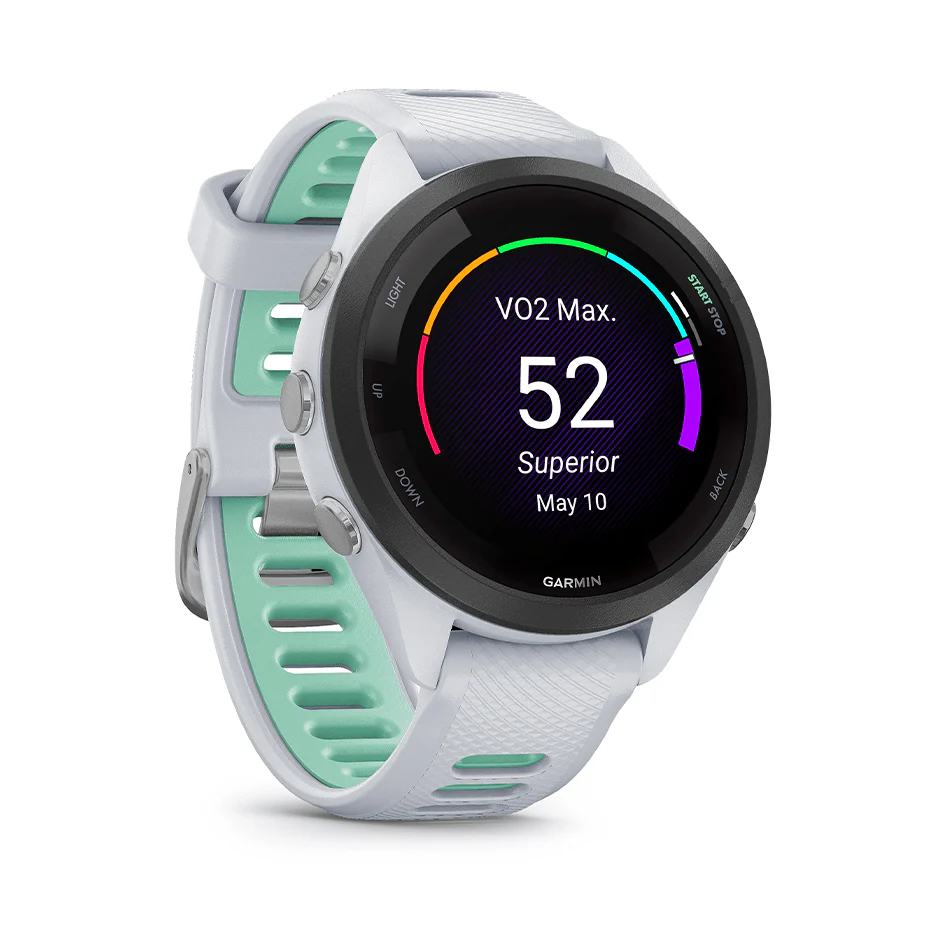 Garmin Unisex Forerunner 265S Music Running Watch in White - Image 2