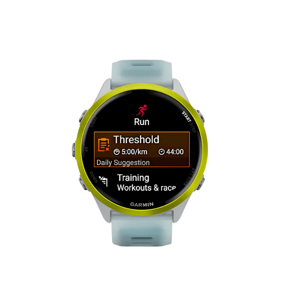 Garmin Unisex Forerunner 570 47mm GPS Running Watch in Whitestone/Amp Yellow - Image 2