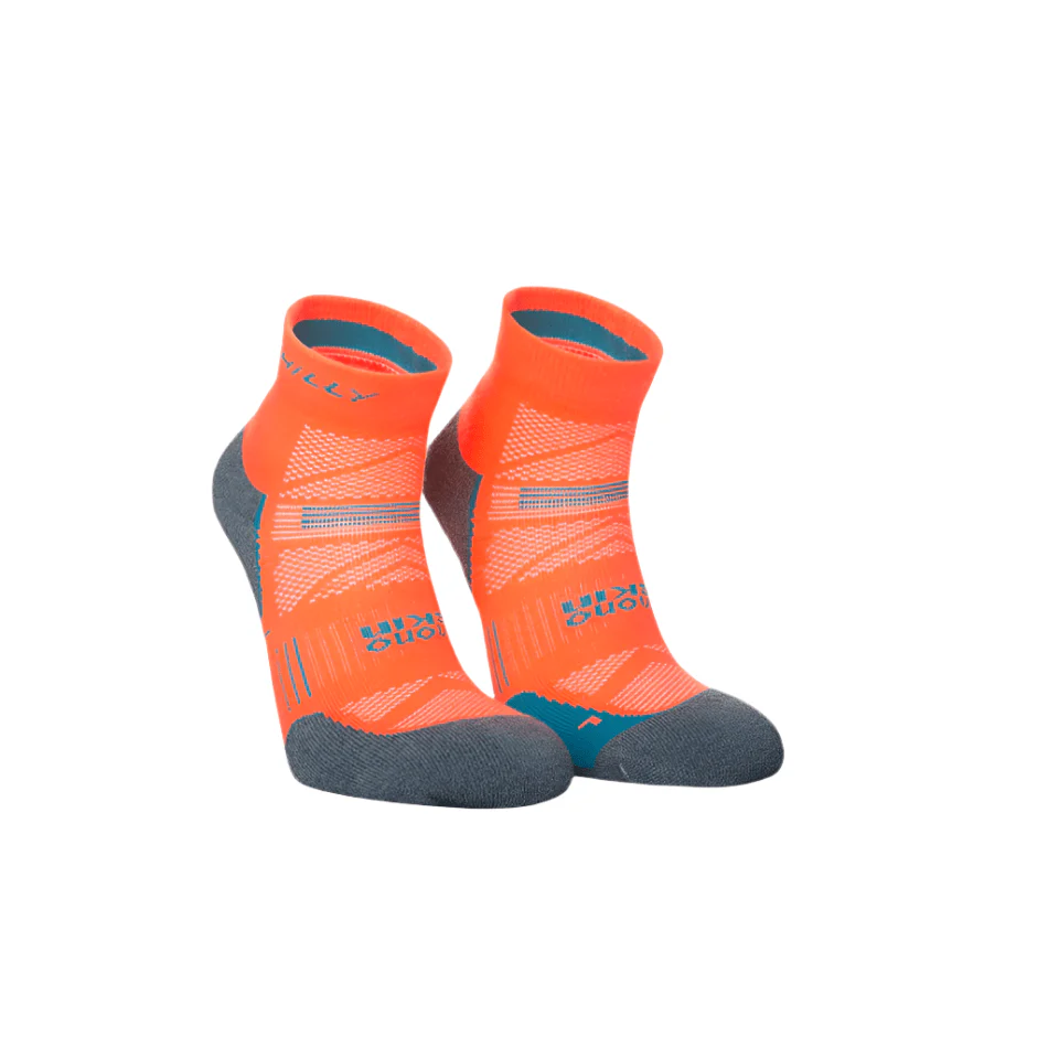 Hilly Supreme Anklet Med Running Socks in Neon Candy/Grey Marl SS25 - Image 2