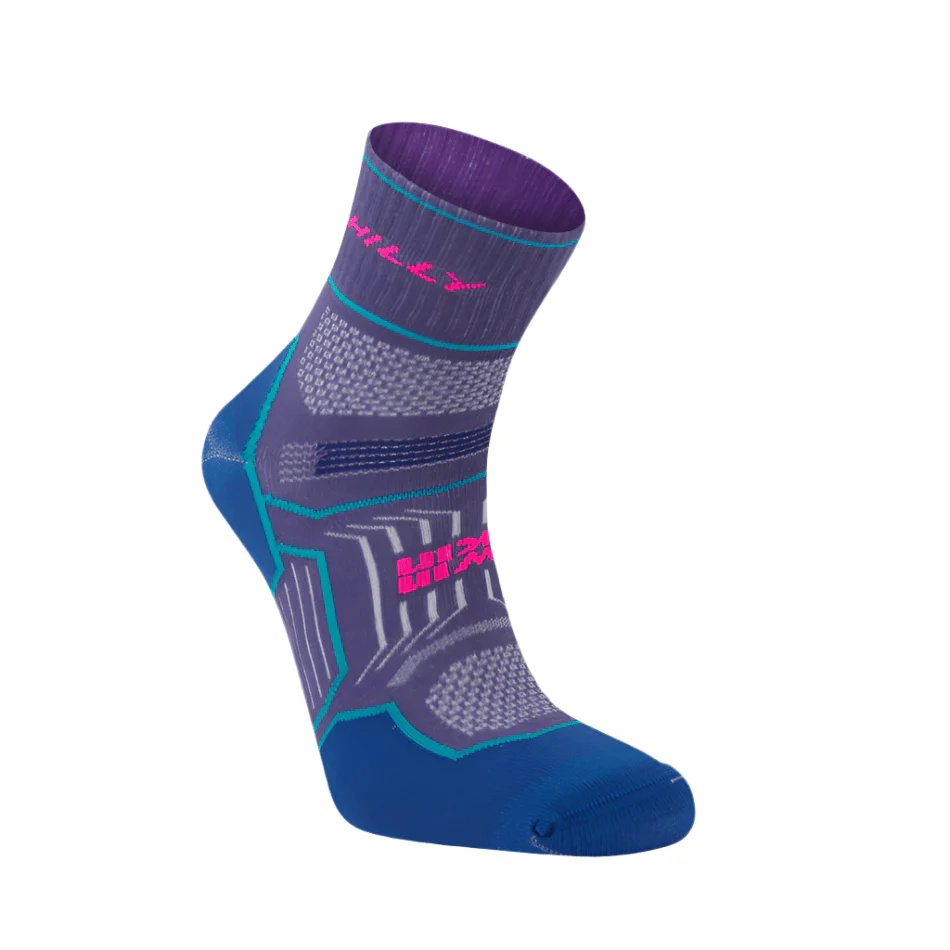 Hilly Twin Skin Anklet Med Running Socks in Grape/Blue SS25 - Image 3