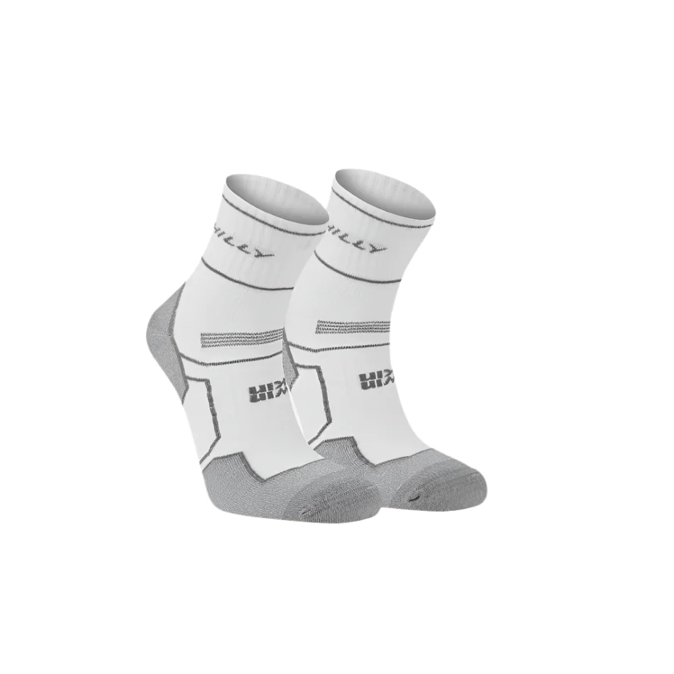 Hilly Twin Skin Anklet Med Running Socks in White/Grey Marl SS25 - Image 2