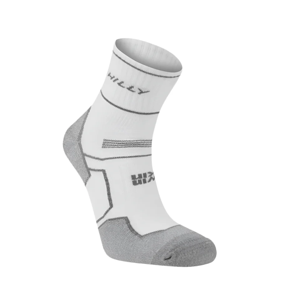 Hilly Twin Skin Anklet Med Running Socks in White/Grey Marl SS25 - Image 3