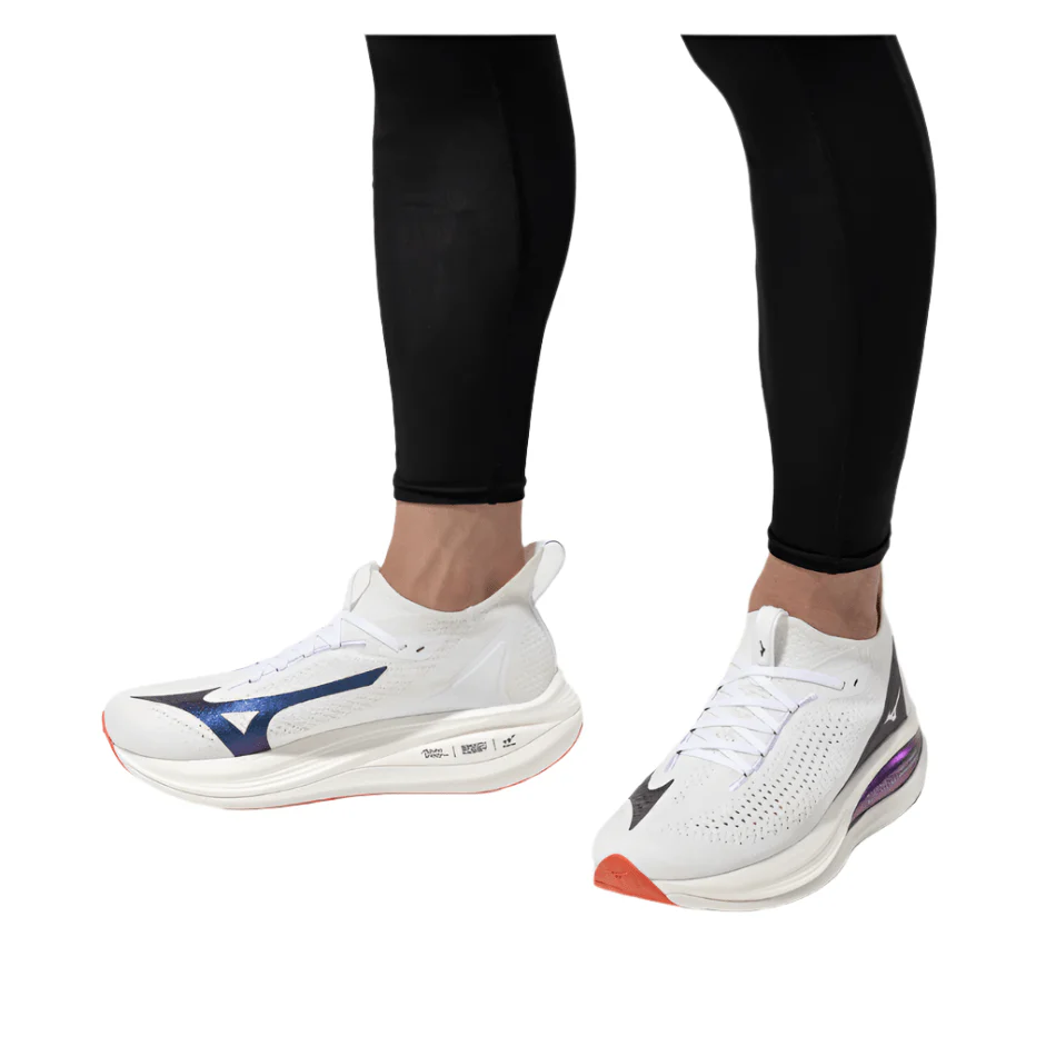 Mizuno Men's Neo Vista 2 Running Shoes in White/White/Iris Bloom AW25 - Image 2