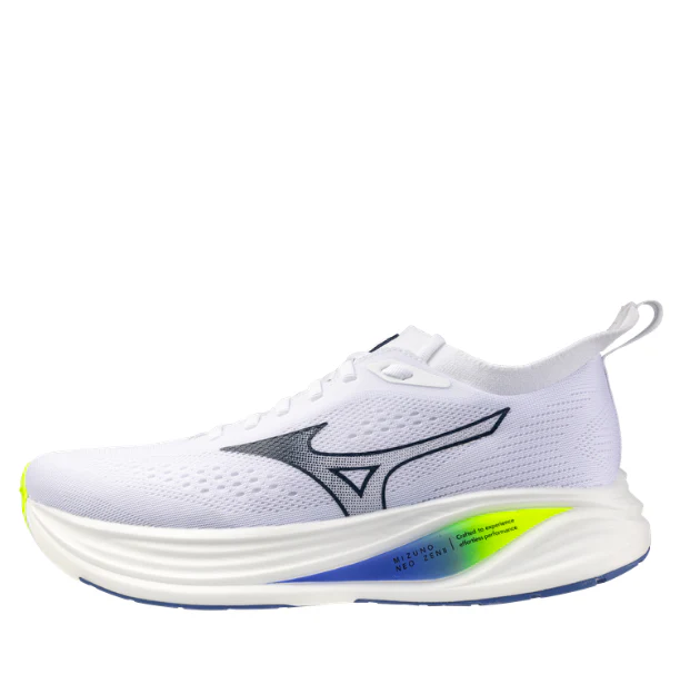 Mizuno Men's Neo Zen 2 Running Shoes in White/Estate Blue/Lightening Yellow SS26 - Image 6