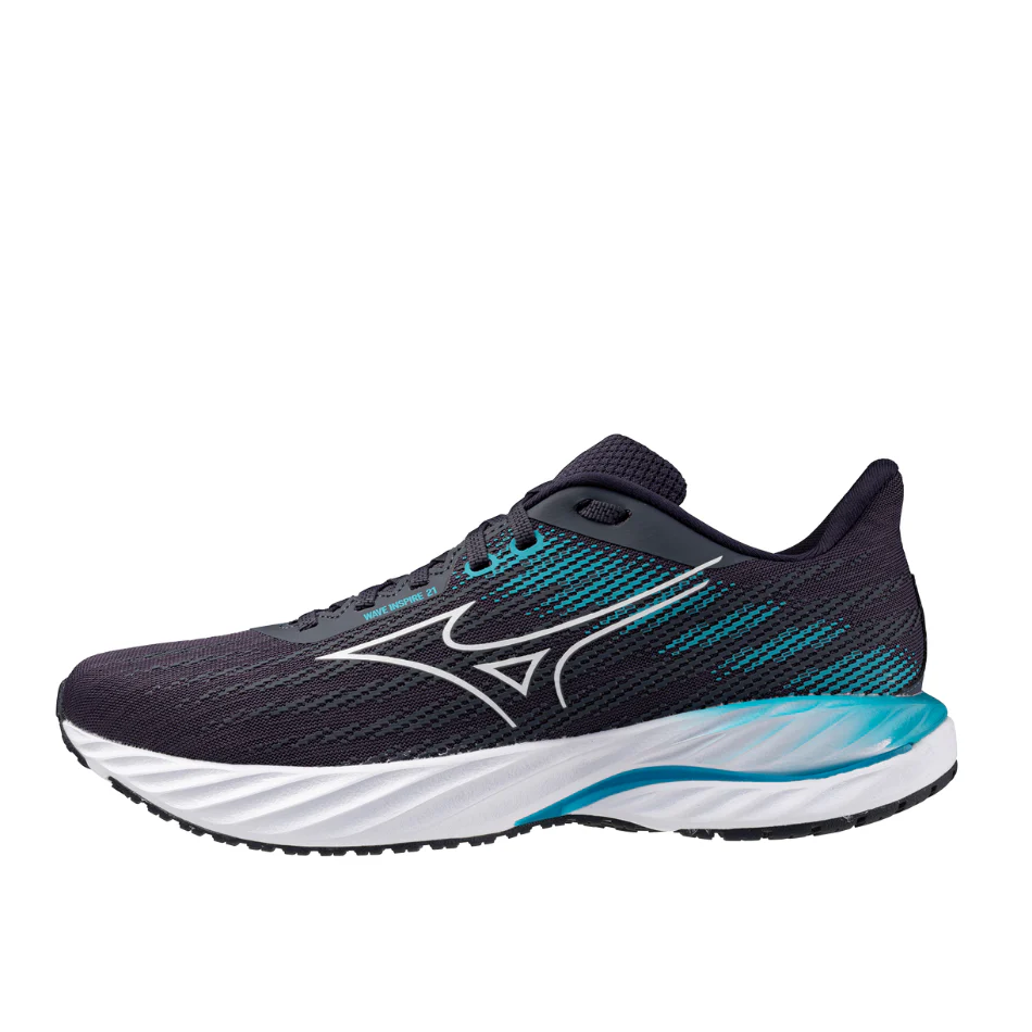 Mizuno Men's Wave Inspire 21 Running Shoes in Odyssey Gray/White/Capri Breeze AW25 - Image 7