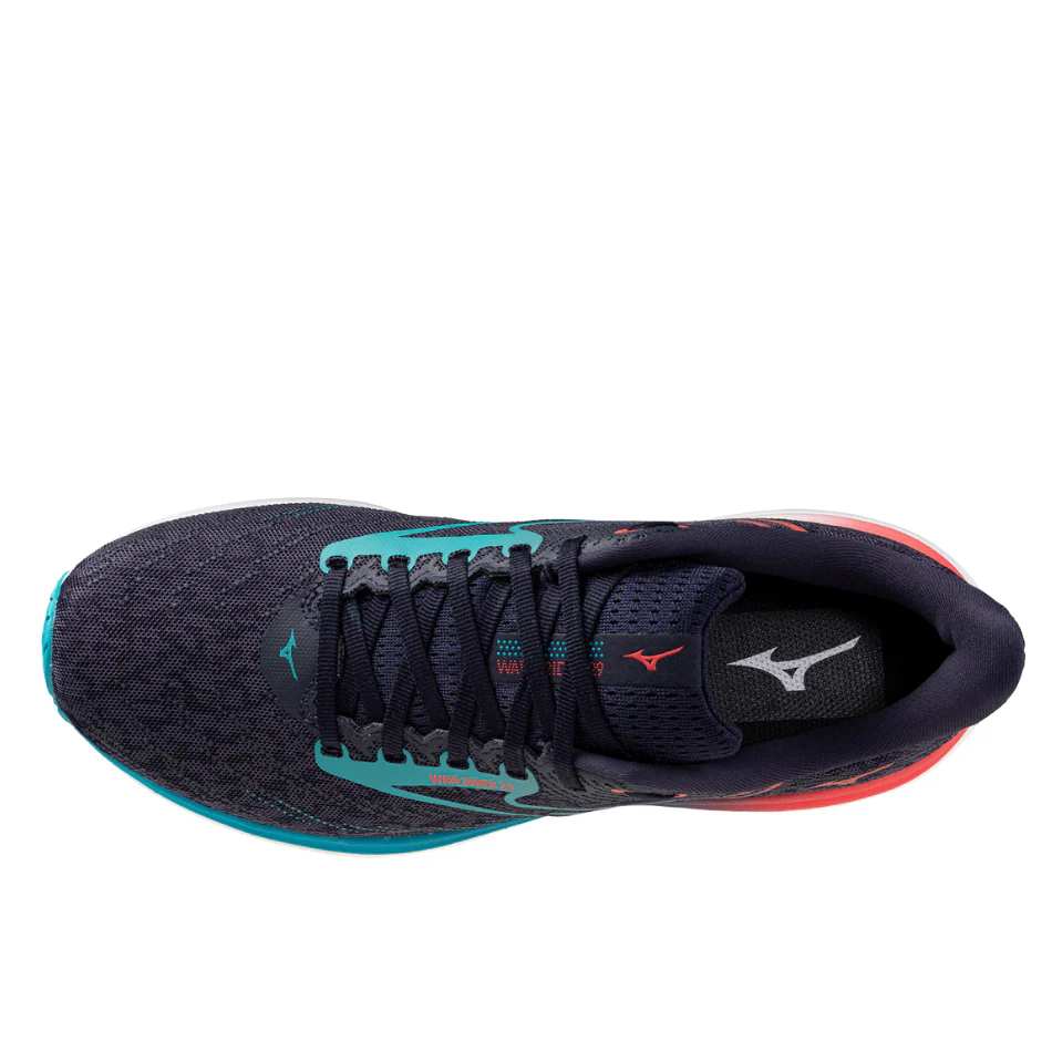 Mizuno Men's Wave Rider 29 Running Shoes in Odyssey Gray/Capri Breeze/Calypso Coral AW25 - Image 3