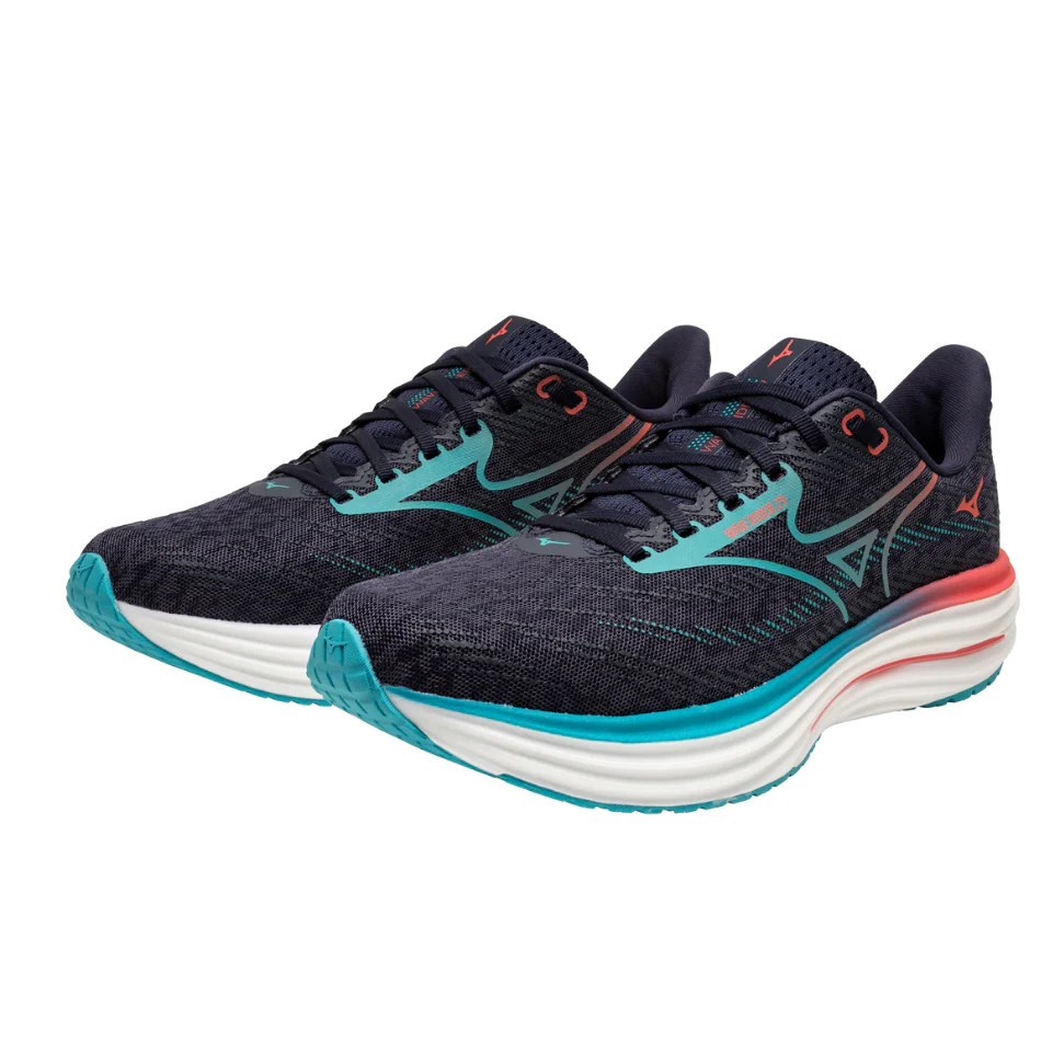Mizuno Men's Wave Rider 29 Running Shoes in Odyssey Gray/Capri Breeze/Calypso Coral AW25 - Image 6
