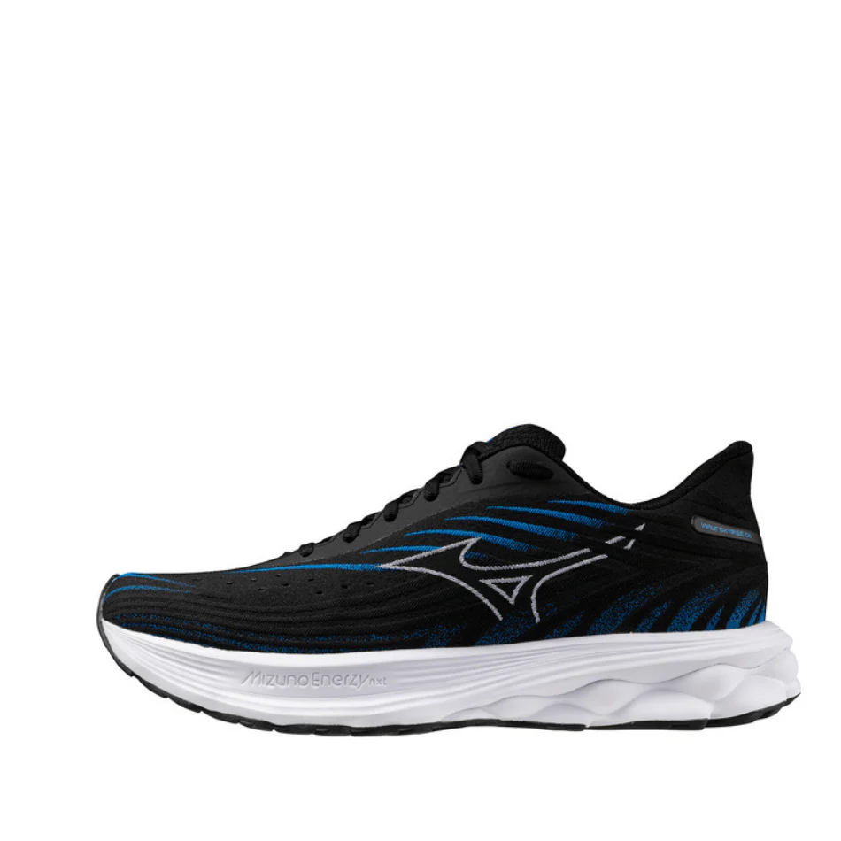 Mizuno Men's Wave Skyrise 6 Running Shoes in Black/White/Blue Pace SS25 - Image 4