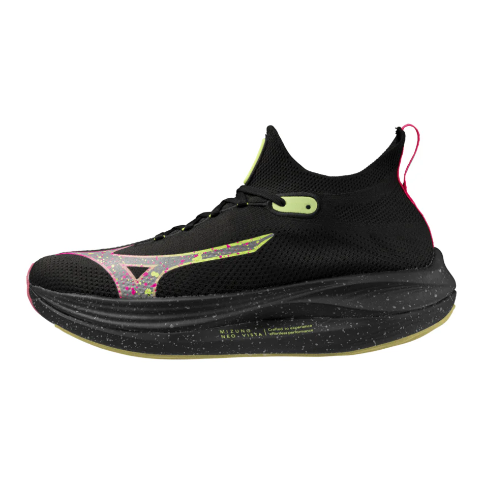 Mizuno Unisex Neo Vista Running Shoes in Black Silver/Pink Tetra AW24 - Image 3